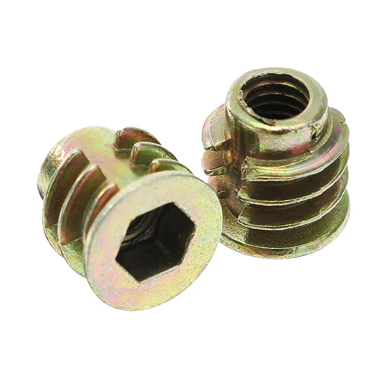 Suleve 50Pcs M4ZN1 M4 8mm Zinc Alloy Wood Furniture Hex Socket Drive Head Screw-in Threaded Insert Nut — view 4