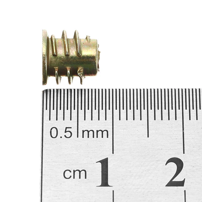 Suleve 50Pcs M4ZN1 M4 8mm Zinc Alloy Wood Furniture Hex Socket Drive Head Screw-in Threaded Insert Nut — view 7