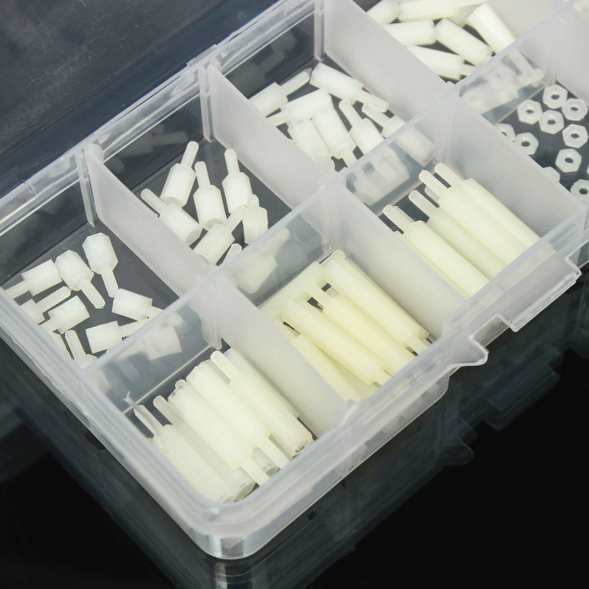 Suleve™ M2NH2 M2 Nylon Screw White Hex Screw Nut Nylon PCB Standoff Assortment — view 5