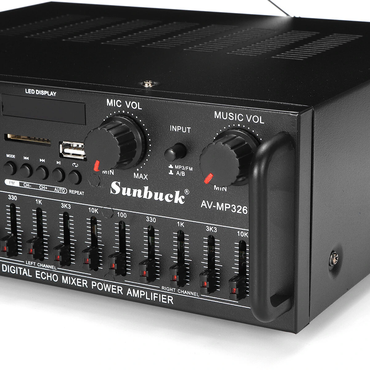 Sunbuck bluetooth Stereo Amplifier 2 Channel HiFi Audio Power Amplifier Remote Control USB SD FM 220V EU Plug — view 7