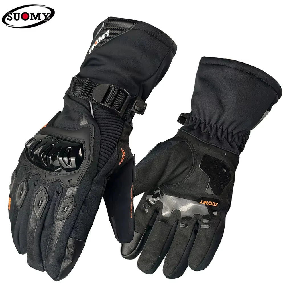 SUOMY Motorcycle Gloves Waterproof Windproof Winter Warm Touch Screen Anti Slip Protective Knuckle Guard Cold Resistant Moto Riding Gloves — view 6