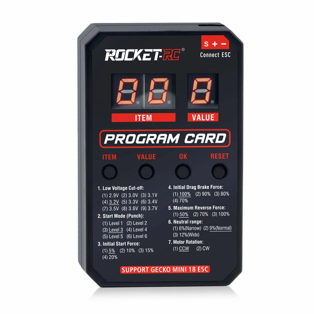 Surpass Hobby ROCKET LED Program Card for Rock Crawler Gecko Series MINI 18 30A ESC Brushless Waterproof Electronic Speed Controller RC Car Vehicles Parts — image 1