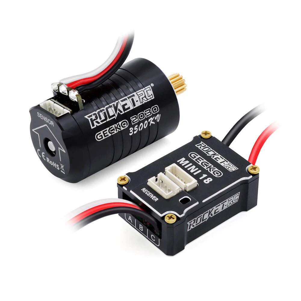 Surpass Hobby ROCKET RC GECKO MINI 2030 3500KV Sensored Brushless Motor & 30A ESC for Trx4m FCX18 FX118 1/18 Rock Crawler Remote Control Cars Vehicles Models Parts — image 1