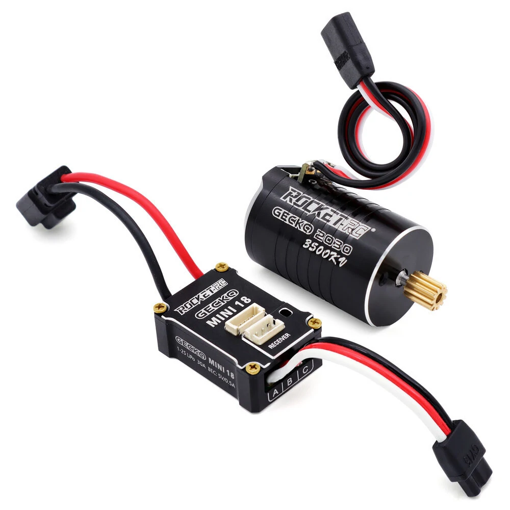 Surpass Hobby ROCKET RC GECKO MINI 2030 3500KV Sensored Brushless Motor & 30A ESC for Trx4m FCX18 FX118 1/18 Rock Crawler Remote Control Cars Vehicles Models Parts — view 2