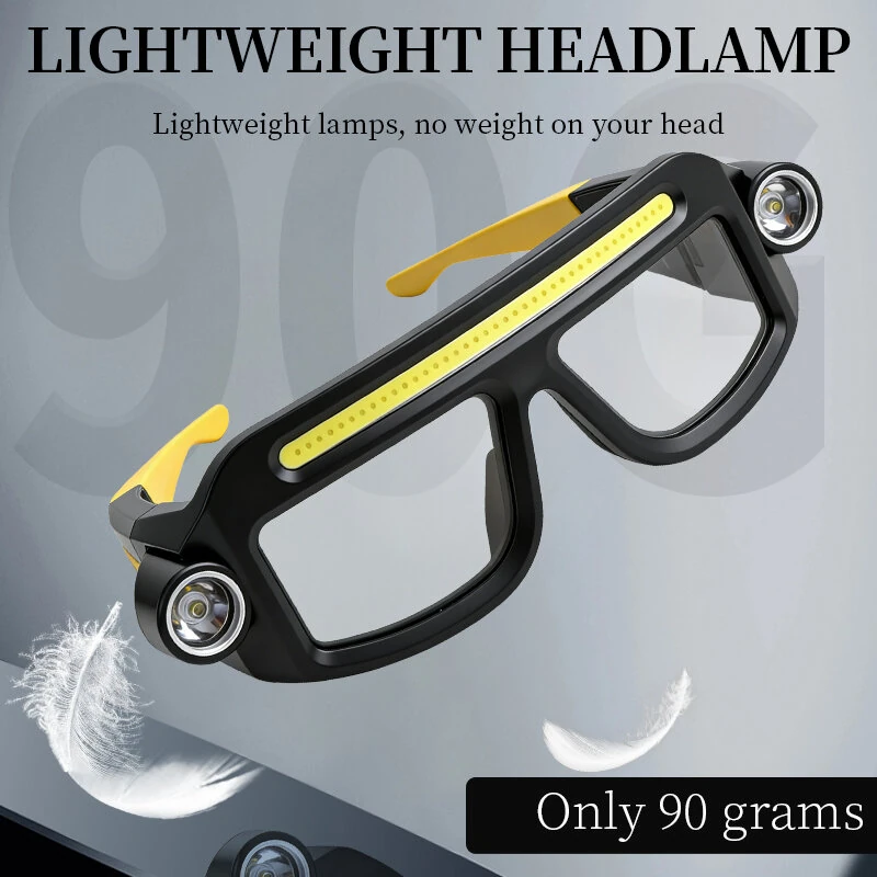 SY5868 Multifunctional Glasses Light 40*COB Floodlight+2*XTE Spotlight Type-C Rechargeable Portable Head Lamp for Work Repair Camping — view 4