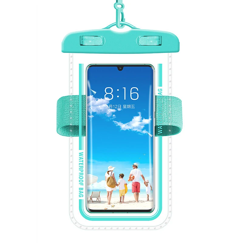 SZ-1 Universal 30M Waterproof Armband Phone Case Sealed Dry Bags Transparent Swimming Cell Phone Pouch Cover for 7.2inch Mobile Phone — image 1