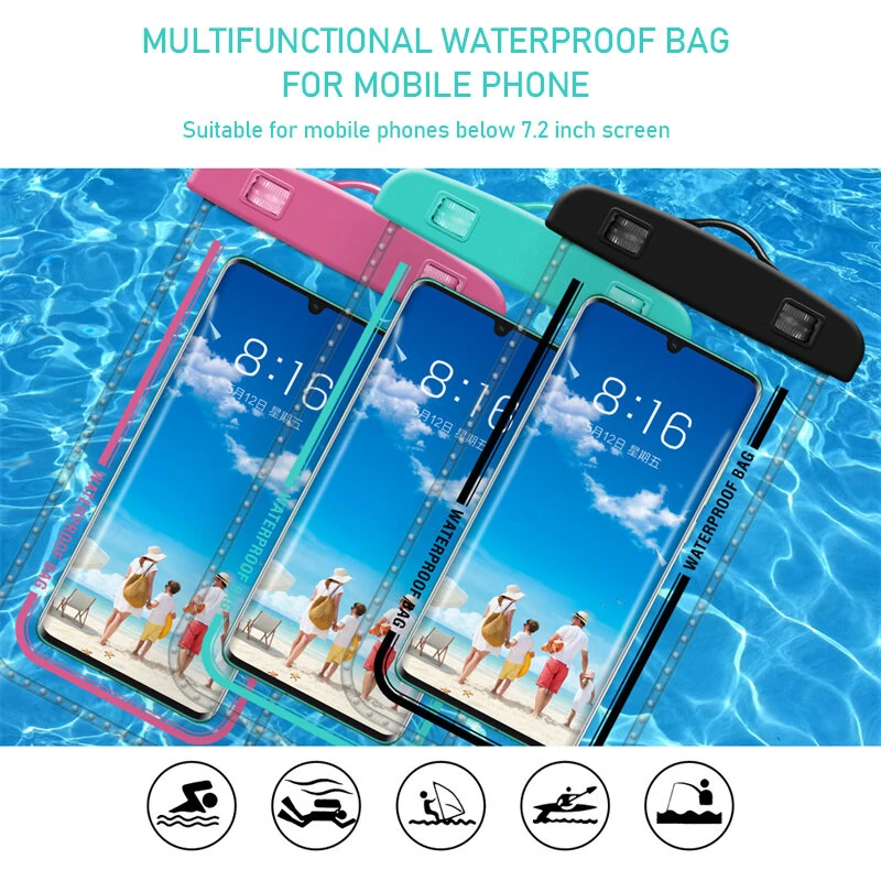 SZ-1 Universal 30M Waterproof Armband Phone Case Sealed Dry Bags Transparent Swimming Cell Phone Pouch Cover for 7.2inch Mobile Phone — view 2