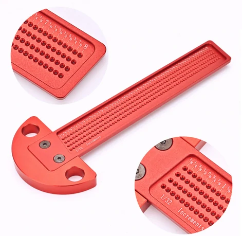 T-Square Ruler Aluminum Alloy Anodized Finish 1/32 Inch/1MM Precision Hole Spacing Ergonomic Design for Craftsman — view 2