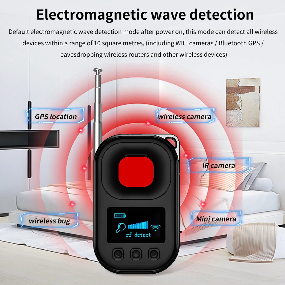 T03 Multi-function Display Hidden Cameras GPS Tracker Detector 1MHz-6.5GHz Frequency Range 450mAh Battery Type-C Interface Portable Security Device — view 3