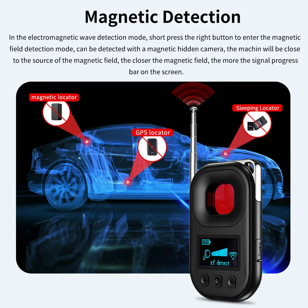 T03 Multi-function Display Hidden Cameras GPS Tracker Detector 1MHz-6.5GHz Frequency Range 450mAh Battery Type-C Interface Portable Security Device — view 4