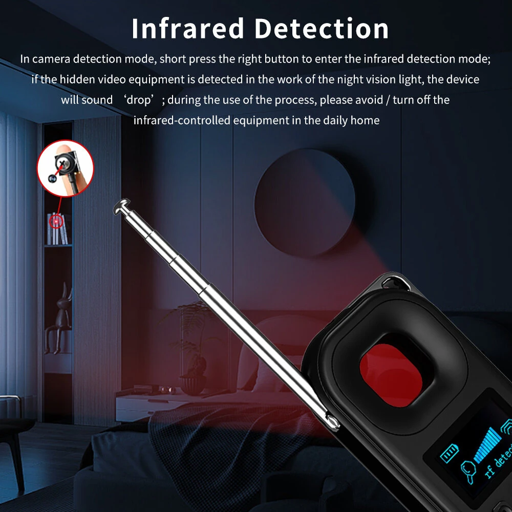 T03 Multi-function Display Hidden Cameras GPS Tracker Detector 1MHz-6.5GHz Frequency Range 450mAh Battery Type-C Interface Portable Security Device — view 5