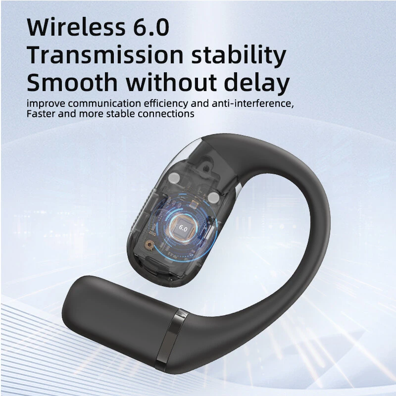 T21-LX OWS Headset Wireless bluetooth 6.0 Earphone 15mm Double Layer Tall Moving Coil ENC Call Noise Reduction LED Digital Display 40H Playback IPX6 Waterproof Low Game Delay Touch Control Earhooks Sports Headphones — view 3
