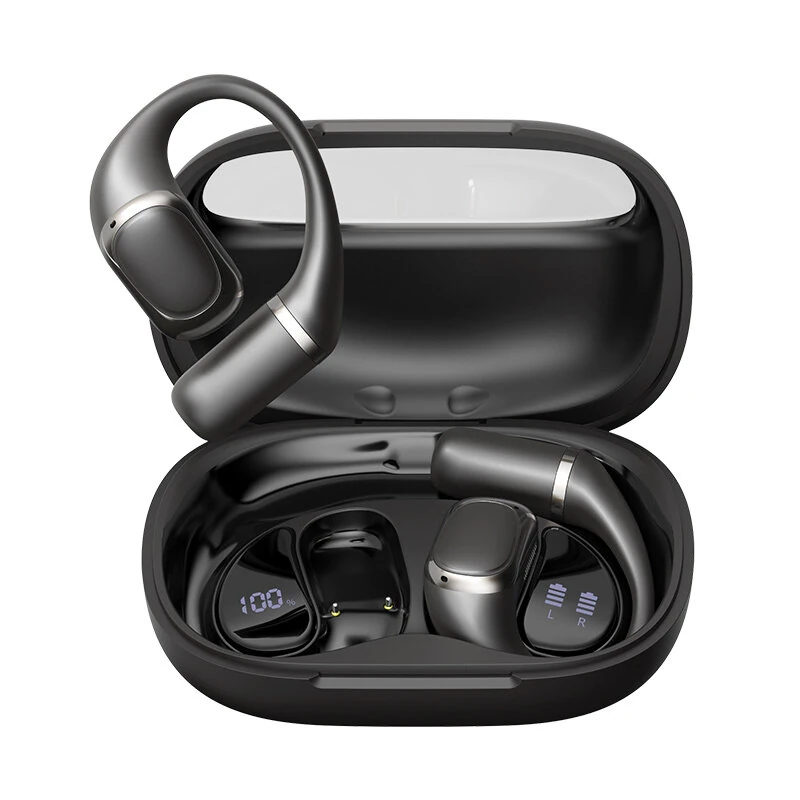 T21-LX OWS Headset Wireless bluetooth 6.0 Earphone 15mm Double Layer Tall Moving Coil ENC Call Noise Reduction LED Digital Display 40H Playback IPX6 Waterproof Low Game Delay Touch Control Earhooks Sports Headphones — view 7