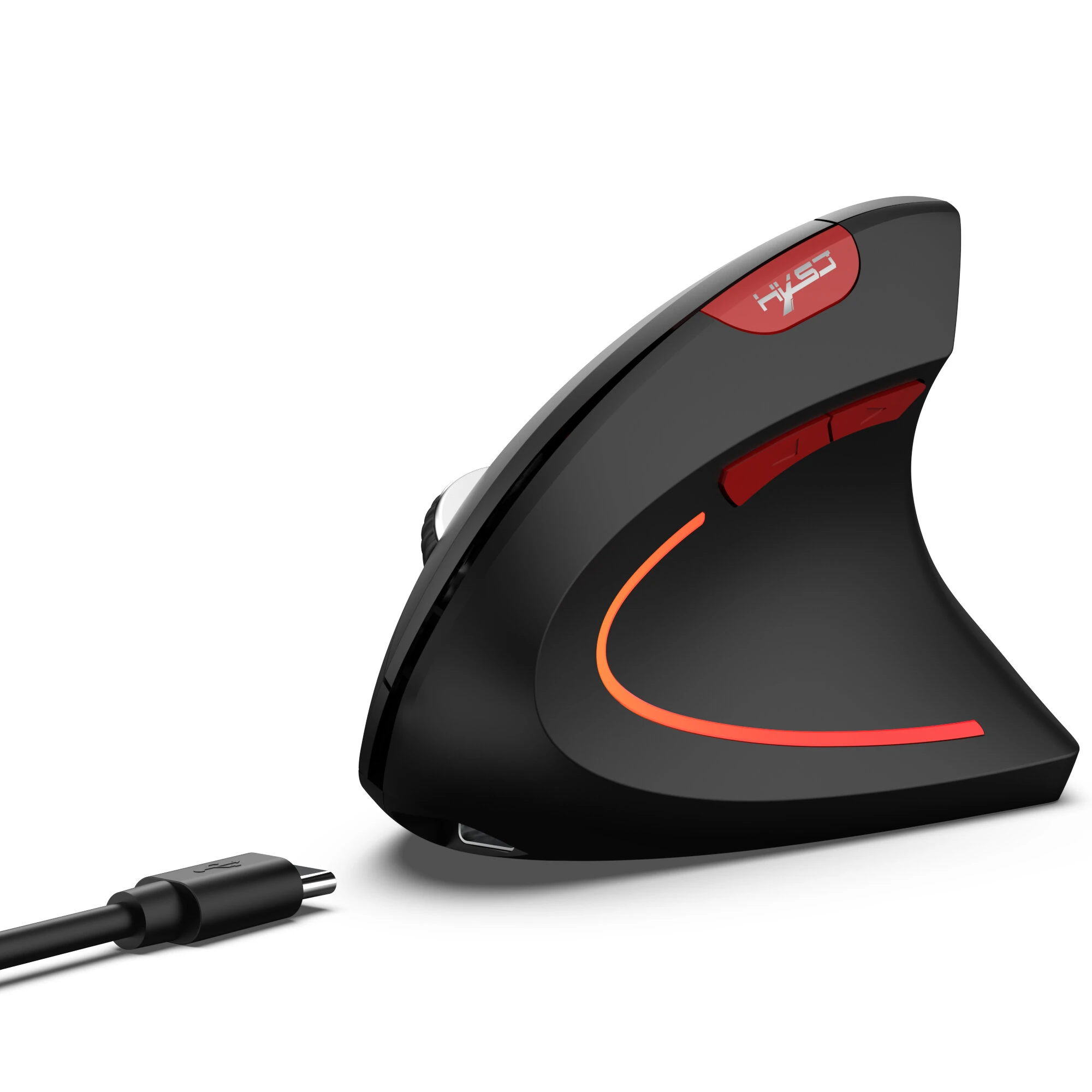 T22 bluetooth 5.1 Wireless Vertical Mouse Dual Mode Ergonomics 2.4G Wireless RGB Lighting Silent Click 800-2400DPI Gaming Type-C Fast Charge Gamer Mice — view 2