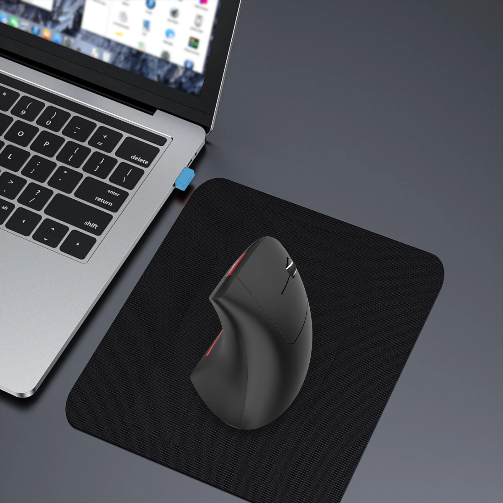 T22 bluetooth 5.1 Wireless Vertical Mouse Dual Mode Ergonomics 2.4G Wireless RGB Lighting Silent Click 800-2400DPI Gaming Type-C Fast Charge Gamer Mice — view 6