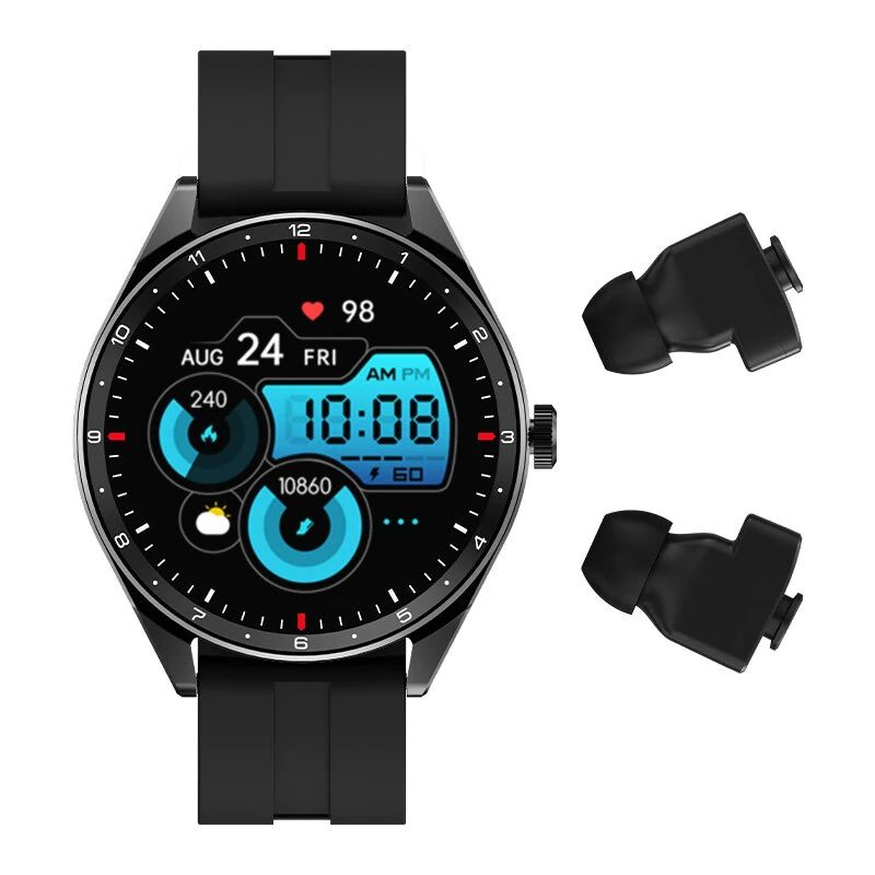 T23 1.39-inch HD Screen 2-in-1 TWS Earbuds Voice Assistant bluetooth Call Heart Rate Blood Pressure Blood Oxygen Monitor Breathing Training Sleep Monitoring Multi-sport Modes Smart Watch — view 2