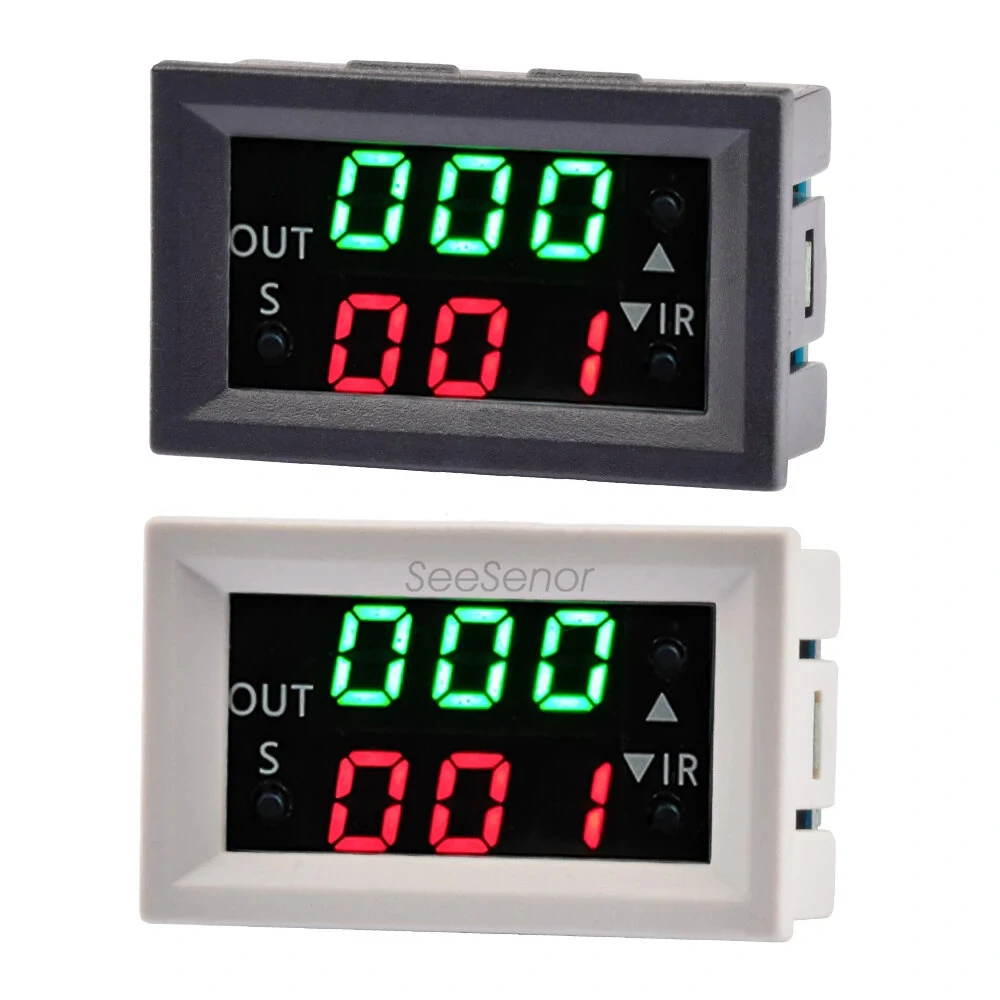 T2401-O T2401-N DC 12V Dual LED Display Time Relay Module Digital Time Delay Relay Cycle Timer Switch Control Module Active/Passive Output — Pricio