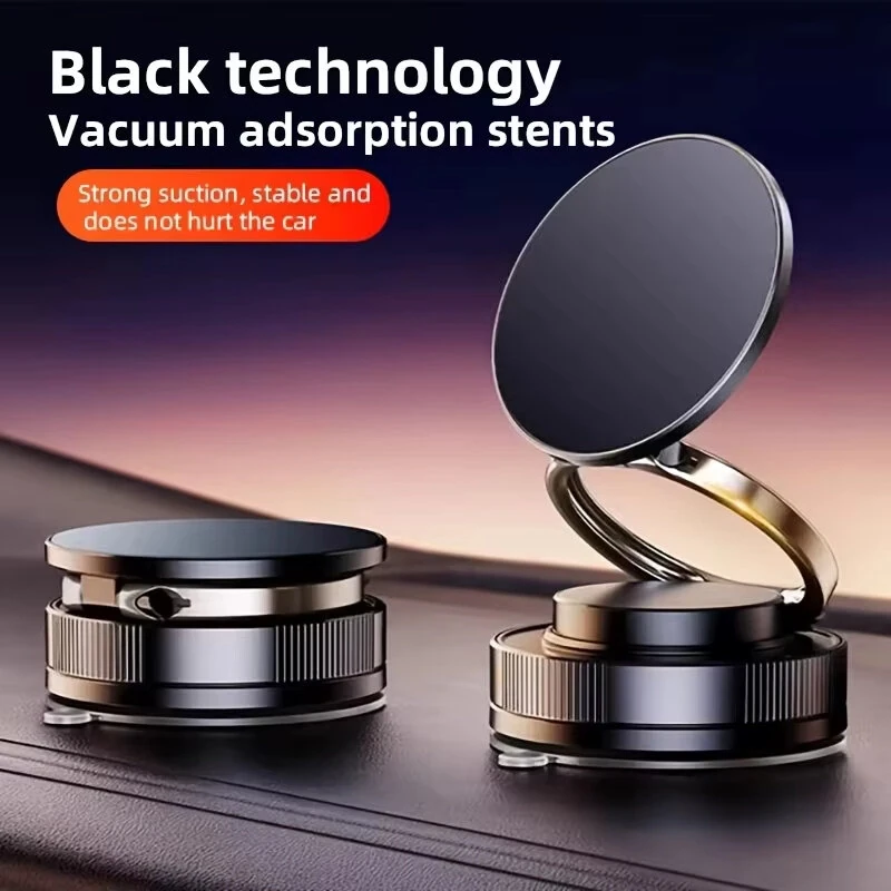 T28 Magnetic Mobile Phone Holder 360° Rotating Vacuum Suction Cup Strong Magnetic Adsorption Car Phone Mount Stand — view 3