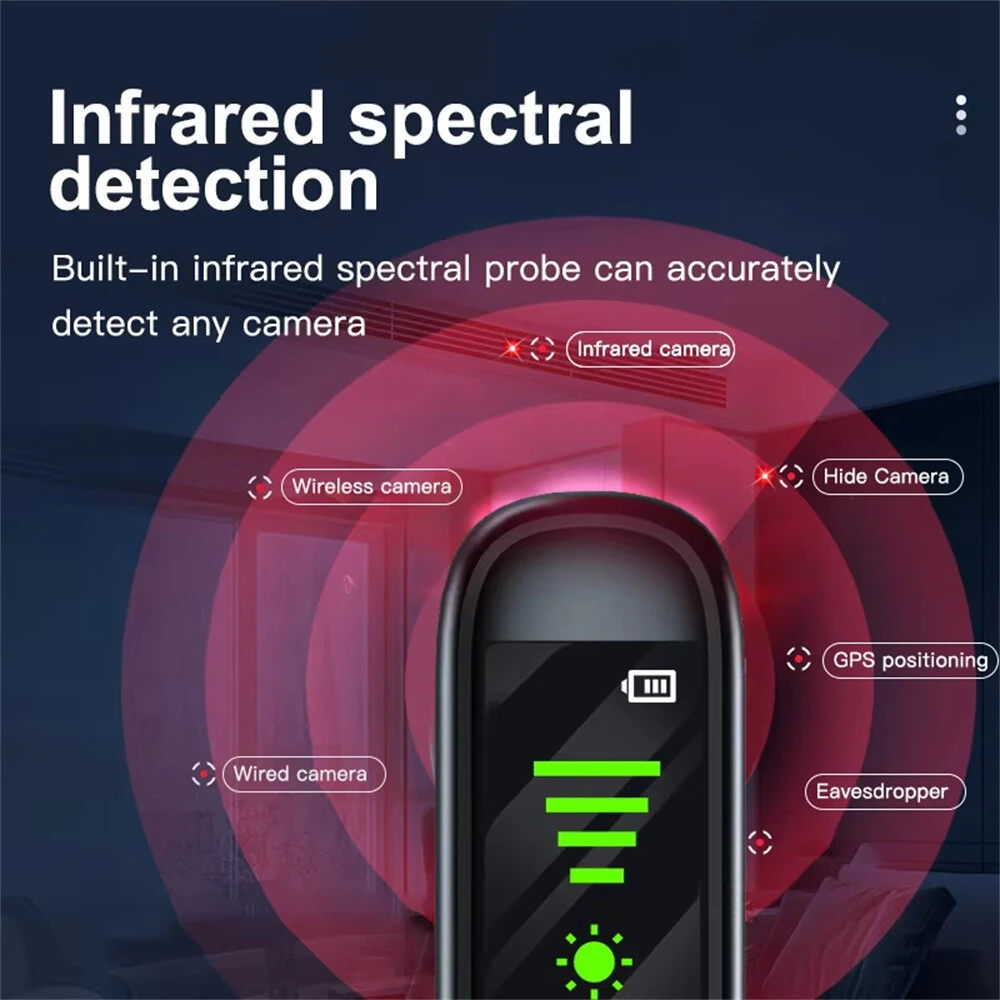 T66 Infrared Camera Detector ProtectiveAlarm Multi-function Mini Wireless Signal Detector GPS Tracking Scanner Detector — view 7