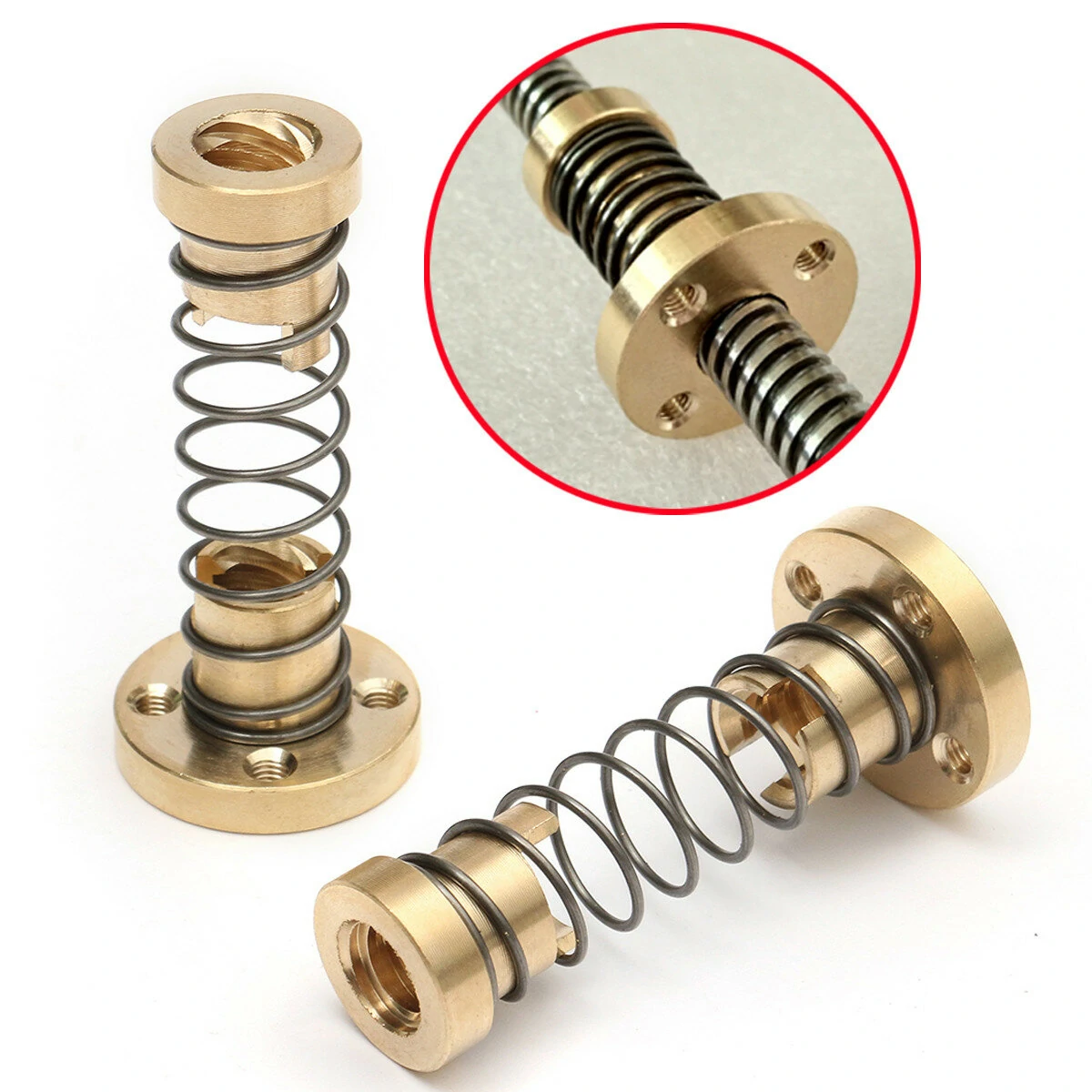 T8 Anti-Backlash Spring Loaded Nut For 2mm / 8mm Acme Threaded Rod Lead Screw — view 6