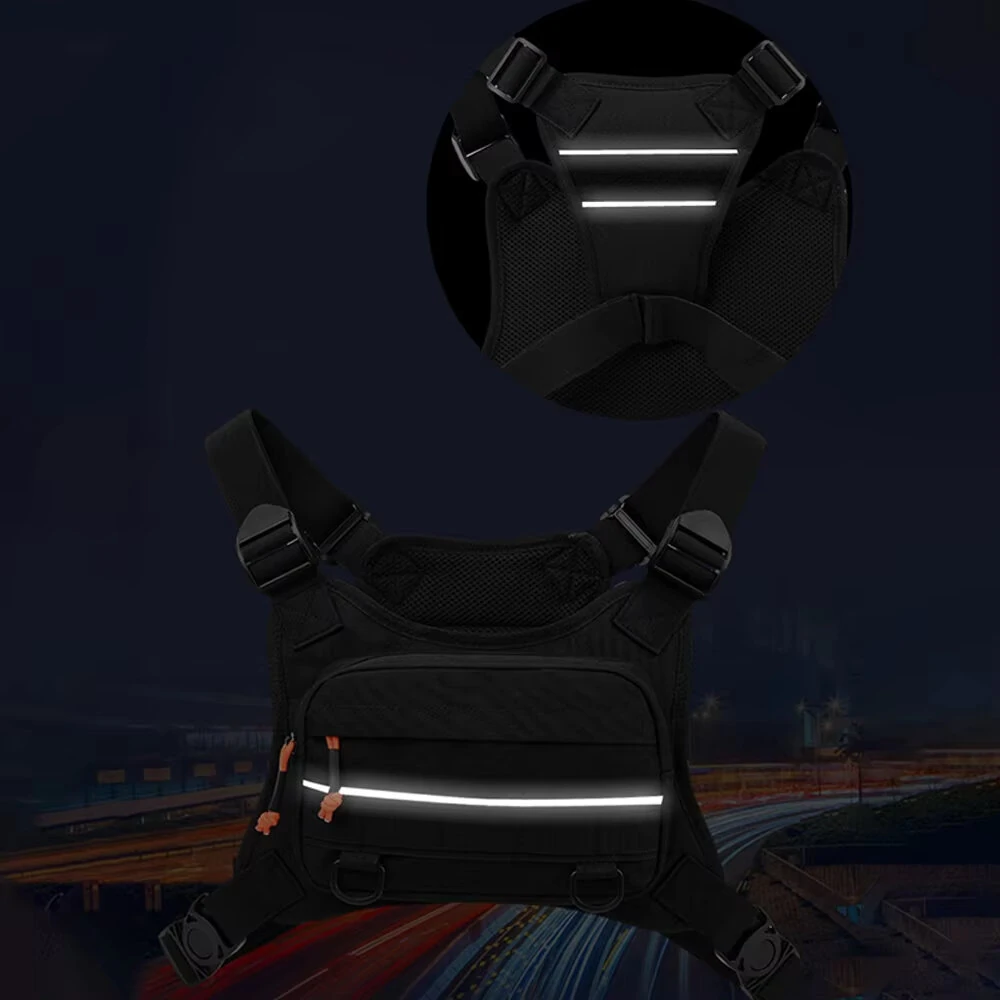Tactical Chest Bag for Men Comfy Sports Front Vest Backpack Rig Pouch for Hiking Cycling Outdoor Camping Fishing Hunting Travel — view 3
