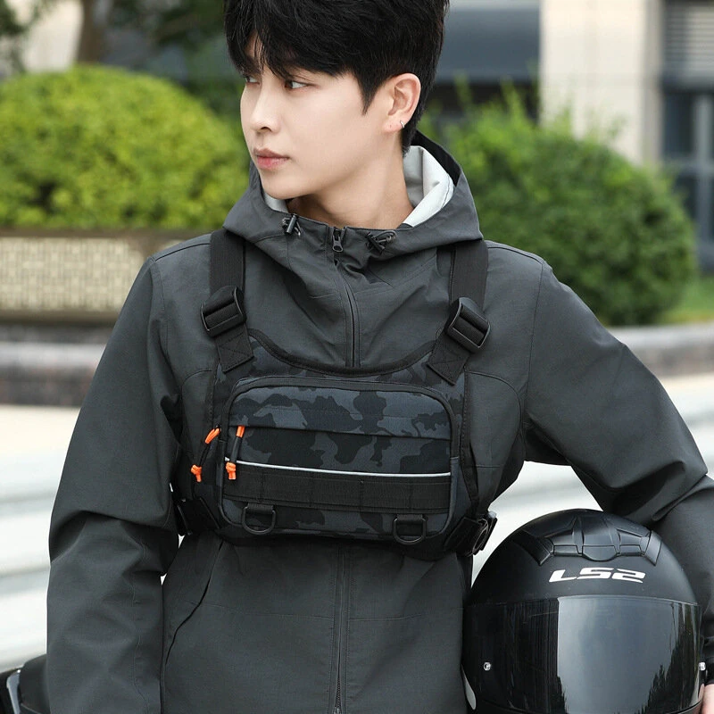 Tactical Chest Bag for Men Comfy Sports Front Vest Backpack Rig Pouch for Hiking Cycling Outdoor Camping Fishing Hunting Travel — view 4