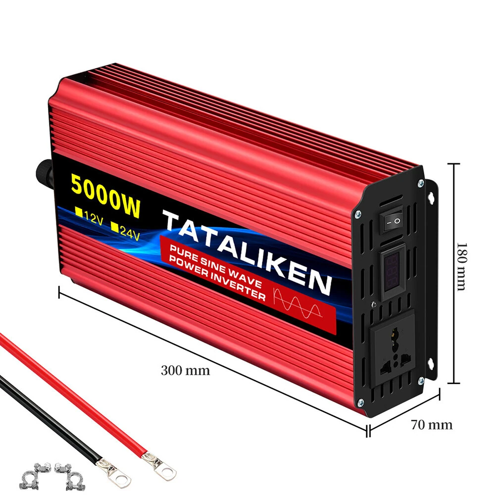 TATALIKEN Power Inverter 12V 24V to 110-220V Pure Sine Wave 2000W Rated Power 5000W Peak Power Converter Home Inverter — view 7