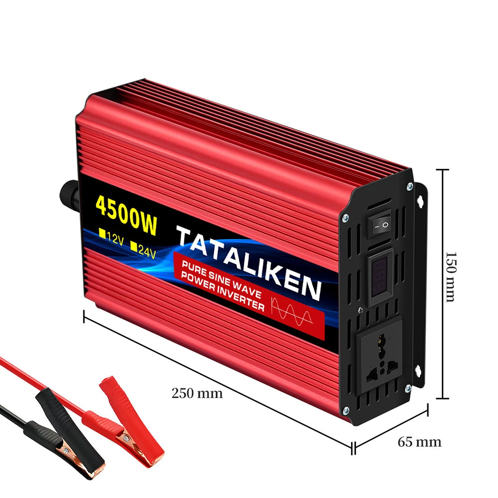 TATALIKEN Pure Sine Wave Power Inverter 4500W Peak Pure Sine Wave 12V 24V to 110-220V 1500W Outdoor Camping Inverter Overload Protection — view 8