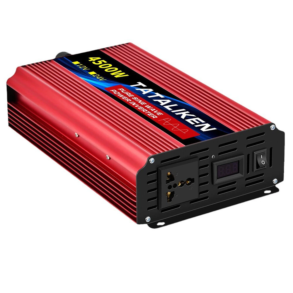 TATALIKEN Pure Sine Wave Power Inverter 4500W Peak Pure Sine Wave 12V 24V to 110-220V 1500W Outdoor Camping Inverter Overload Protection — view 9