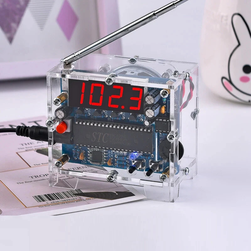 TEA5767 FM Radio DIY Kit 87MHz-108MHz Digital Display Receiver with 5W 8ohm Speaker Antenna Electronic DIY Soldering Kit — view 7