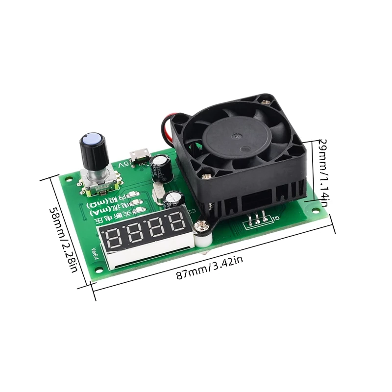 TEC-06 Battery Capacity Tester 16W Electronic Load LED Display with Fan DAC Loop Control for Power Supply Battery Single Version — view 2