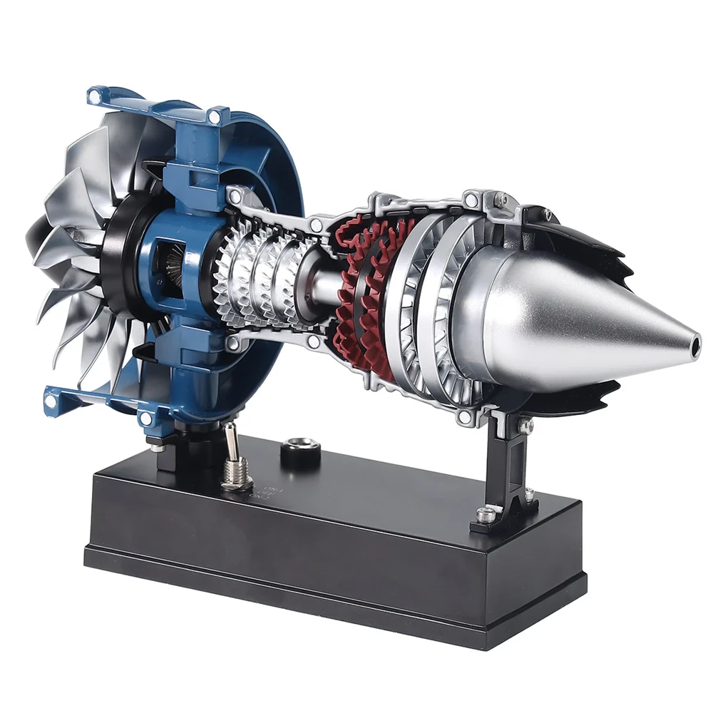 Teching DM122 TR900 Mini Metal Turbofan Engine Model Assembly Kit 170+ PCS for A320 B737 C919 Aircraft Mechanical Science Education Toy Gift