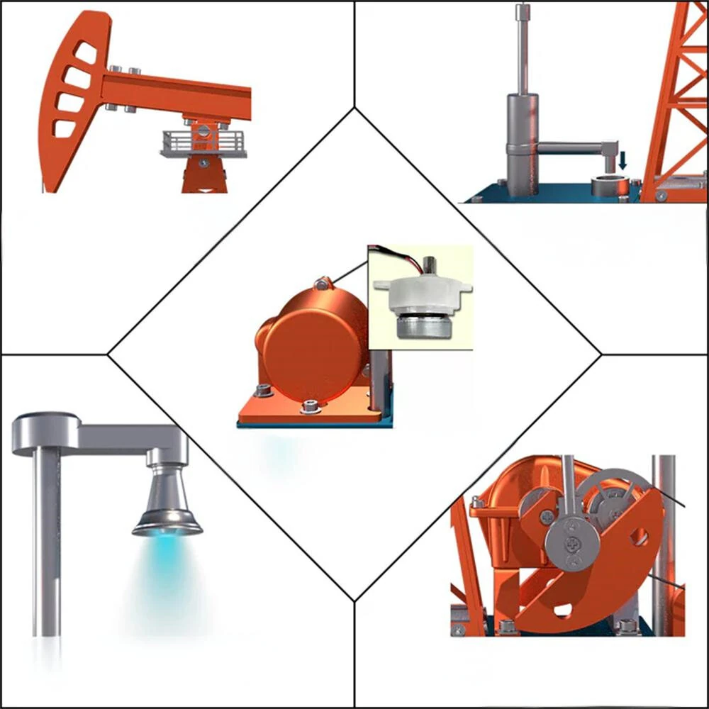 TECHING DM601 Metal Pumping Unit Oil Pump Jack Model Assembly Kit DIY Educational Science Discovery Toys Kids Children Gifts — view 7