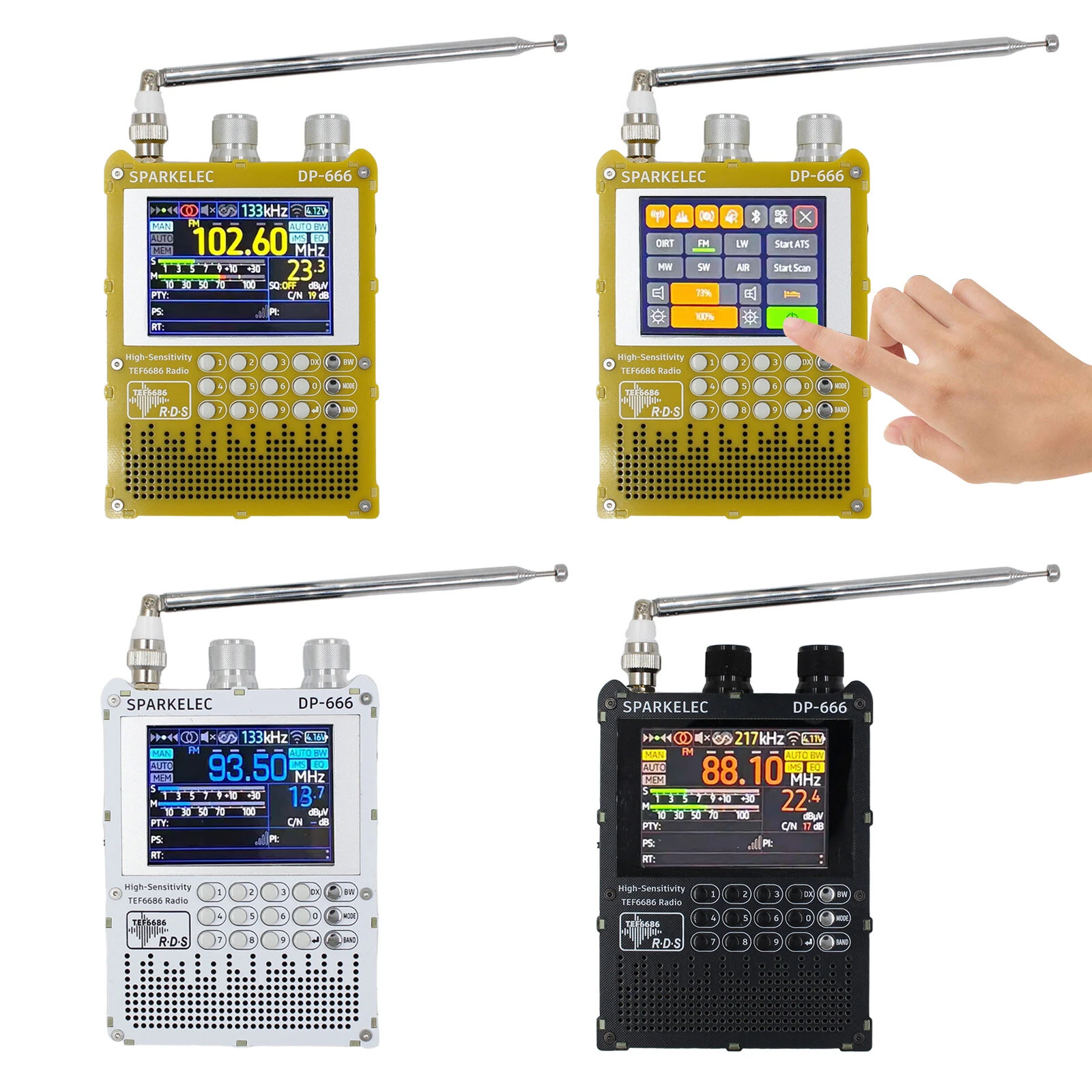TEF6686 Full Band DP666 Shortwave Radio ESP32 FM/LW/MW/SW High Sensitivity Radio with 2.8 inch IPS Touch Screen — view 2