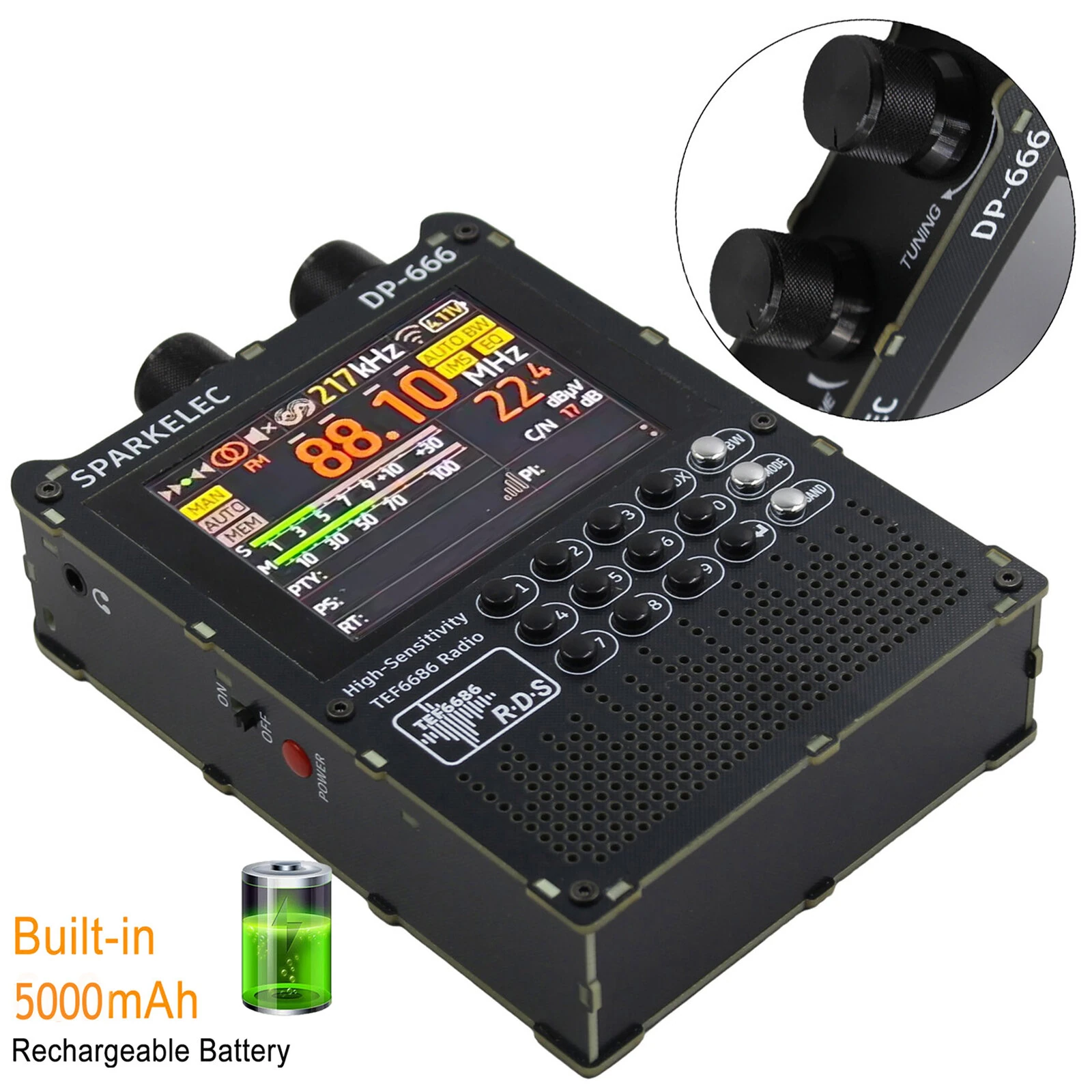 TEF6686 Full Band DP666 Shortwave Radio ESP32 FM/LW/MW/SW High Sensitivity Radio with 2.8 inch IPS Touch Screen — view 7