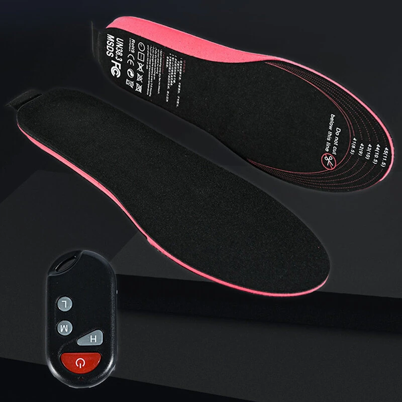 TENGOO 1 Pair EVA Unisex Electric Heated Insoles Wireless Remote Control Thermal Rechargeable Smart Heating Warm Pad for Winter Sports — view 2
