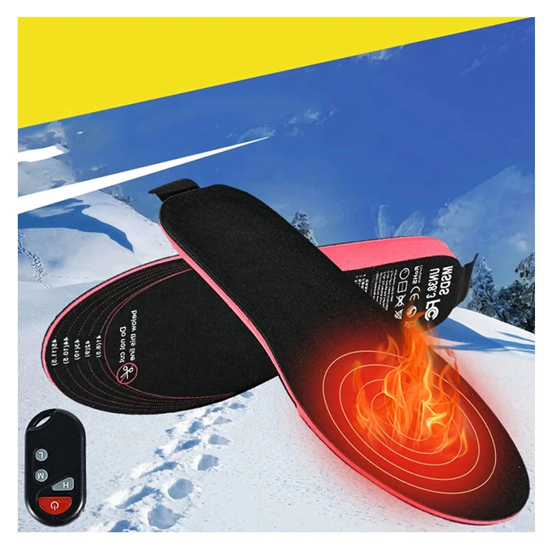 TENGOO 1 Pair EVA Unisex Electric Heated Insoles Wireless Remote Control Thermal Rechargeable Smart Heating Warm Pad for Winter Sports — view 6
