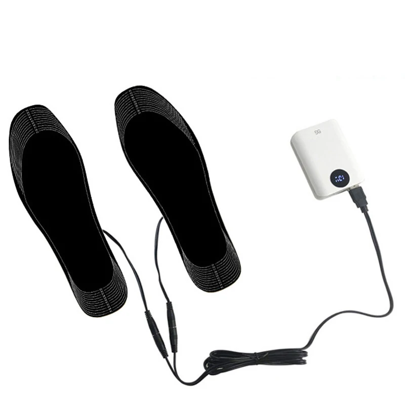 TENGOO 1Pair Electric Heated Insoles Croppable Thermal Comfortable USB Rechargeable Insoles for Winter Outdoor Skiing — view 9