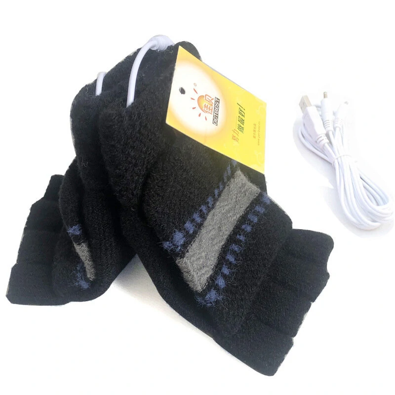 TENGOO 1pair Heated Gloves Mittens Knitting Fingerless Comfortable Winter Gloves for Indoor or Outdoor Man Women — view 10