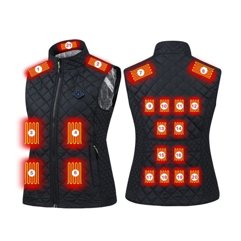 TENGOO 21 Area Heating Vest for Women USB Charging Lightweight Warm Outdoor Electric Heating Coats — TENGOO