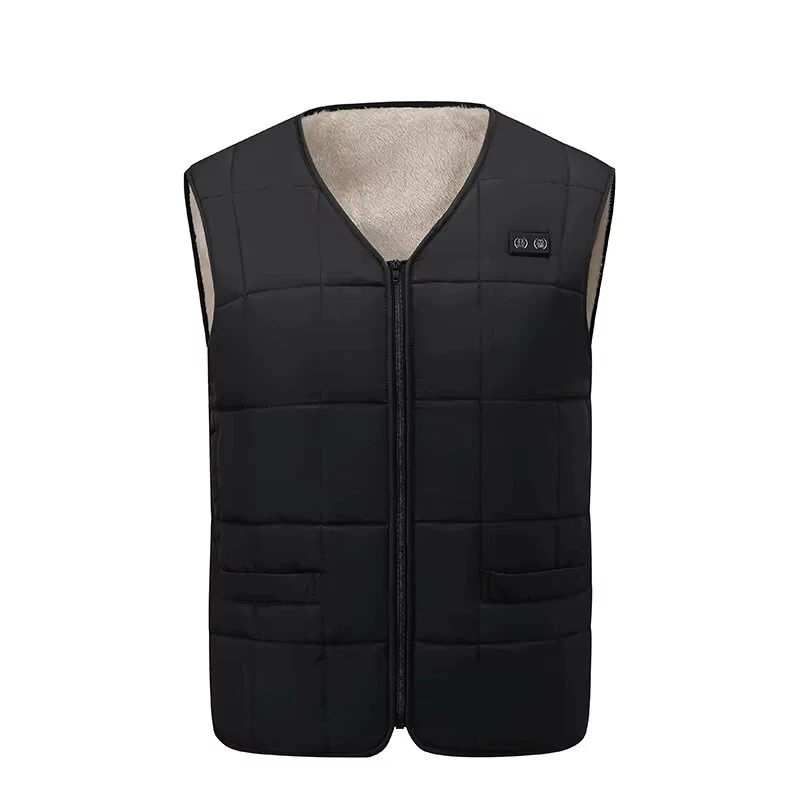 TENGOO 22 Zones Intelligent Heated Vest USB/DC Charging Fleece Lined Winter Warm Electric Heating Sleeveless Jacket Thermal Outdoor Adjustable Temperature Control — view 6