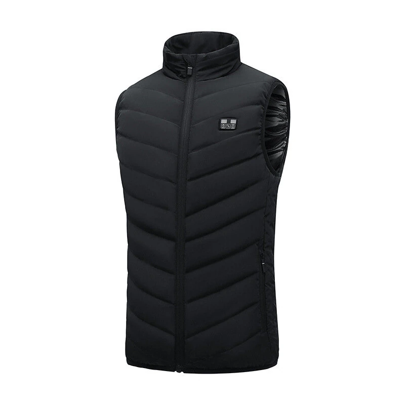 TENGOO 35 Zones Black Electric Heated Vest for Men Women 5-control DC Charging Unisex Washable Outdoors Winter Warm Heating Clothing — view 6
