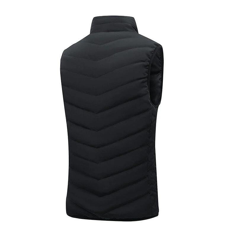 TENGOO 35 Zones Black Electric Heated Vest for Men Women 5-control DC Charging Unisex Washable Outdoors Winter Warm Heating Clothing — view 7