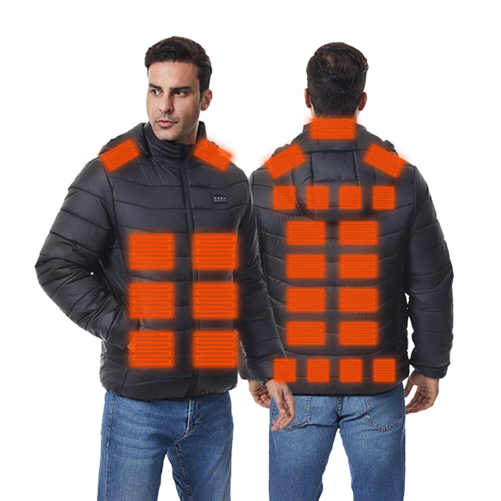 TENGOO 4 Control 27 Zone Smart Heating Cotton Jacket DC-USB Dual Interface Men's Warm Winter Coat Comfortable Heated Clothing(No Battery) — view 10
