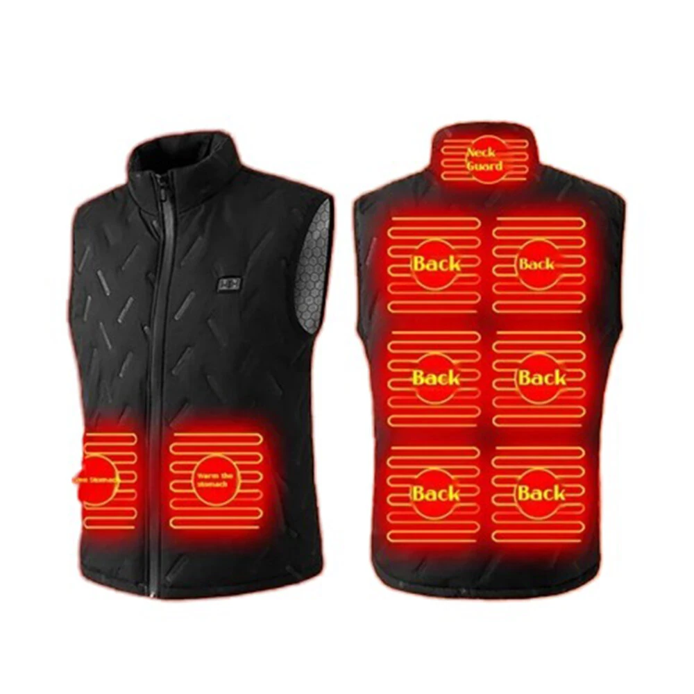 TENGOO 9 Zone Heated Vest for Men Women USB Charging Dual Control Winter Warm Casual Sleeveless Clothing