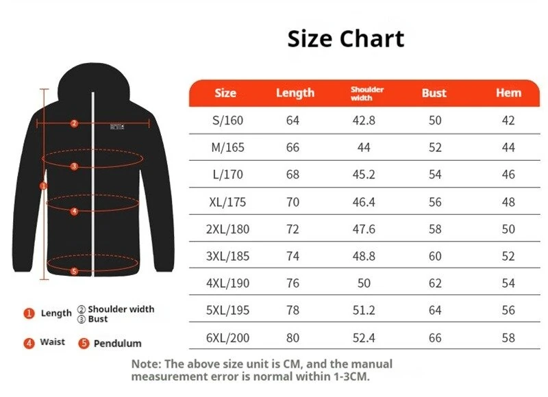 TENGOO 9 Zones Smart Electric Heated Jacket - 60s Fast Heating, USB Charging, Warm Outdoors Sports Thermal Coat Clothing Cotton Jacket — view 10