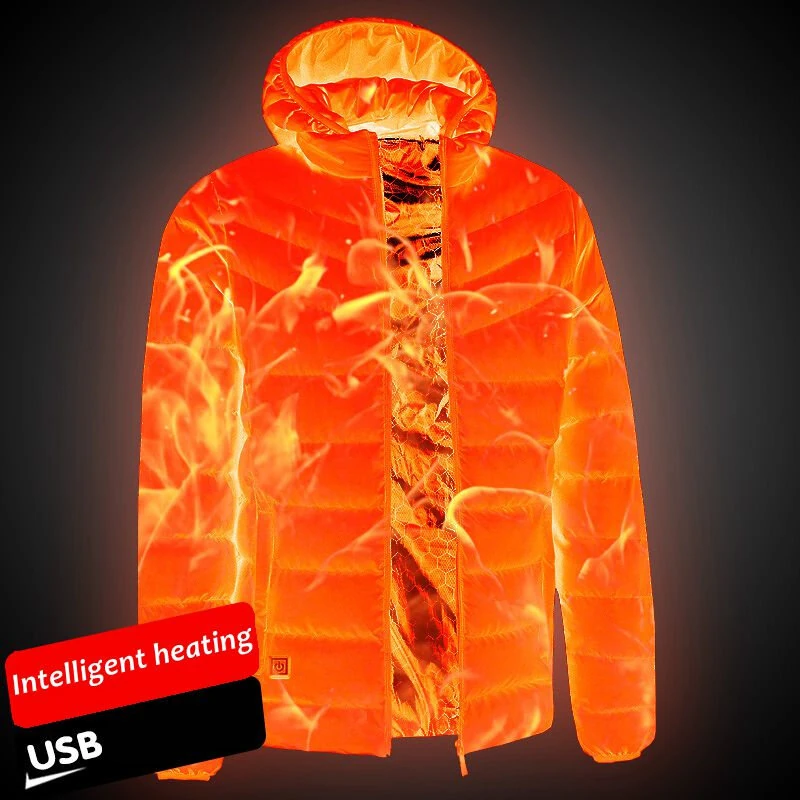 TENGOO 9 Zones Smart Electric Heated Jacket - 60s Fast Heating, USB Charging, Warm Outdoors Sports Thermal Coat Clothing Cotton Jacket — view 7