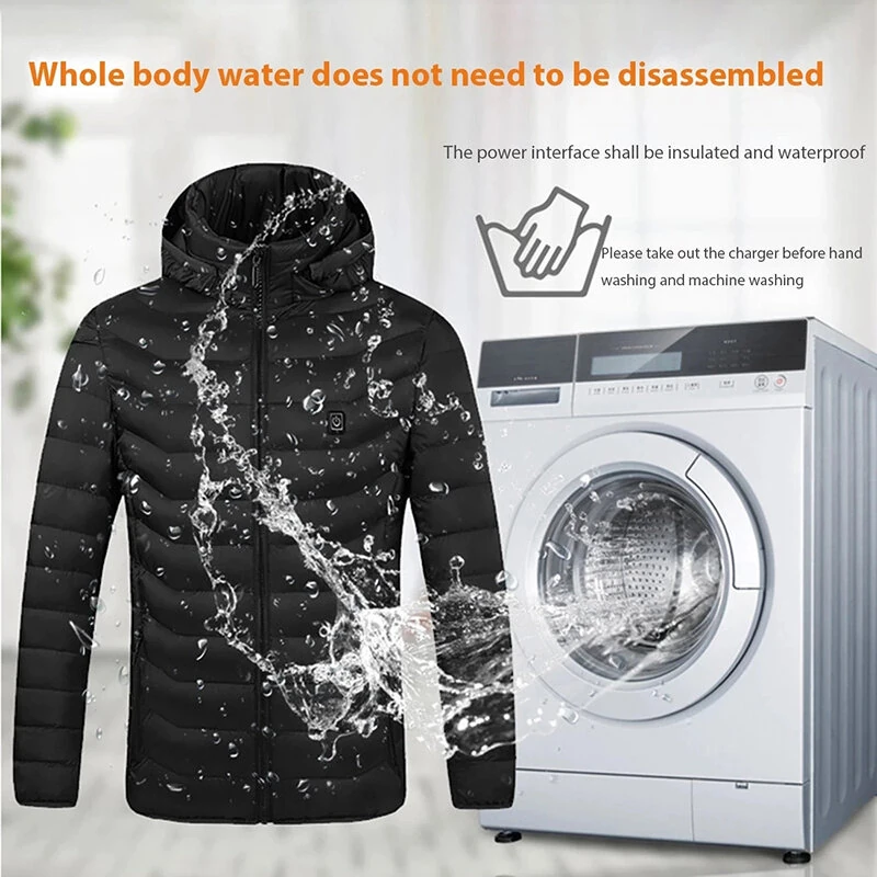TENGOO 9 Zones Smart Electric Heated Jacket - 60s Fast Heating, USB Charging, Warm Outdoors Sports Thermal Coat Clothing Cotton Jacket — view 9