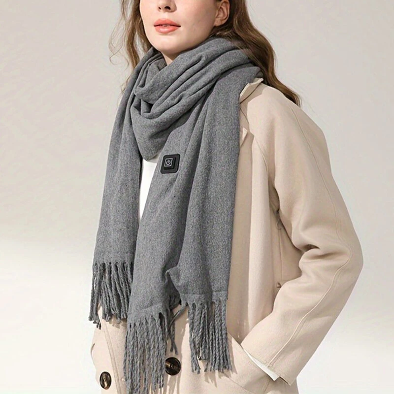 TENGOO Electric Heated Scarf Neck USB Charging Heating Pad 3 Temperature Adjustable Heating Neck Wrap Washable 3s Fast Heating for Men Women