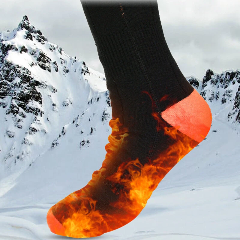 TENGOO Heated Long Socks, Battery Life Up To 65°C, Warm Sports Cotton Socks for Winter Outdoor Sports — view 3